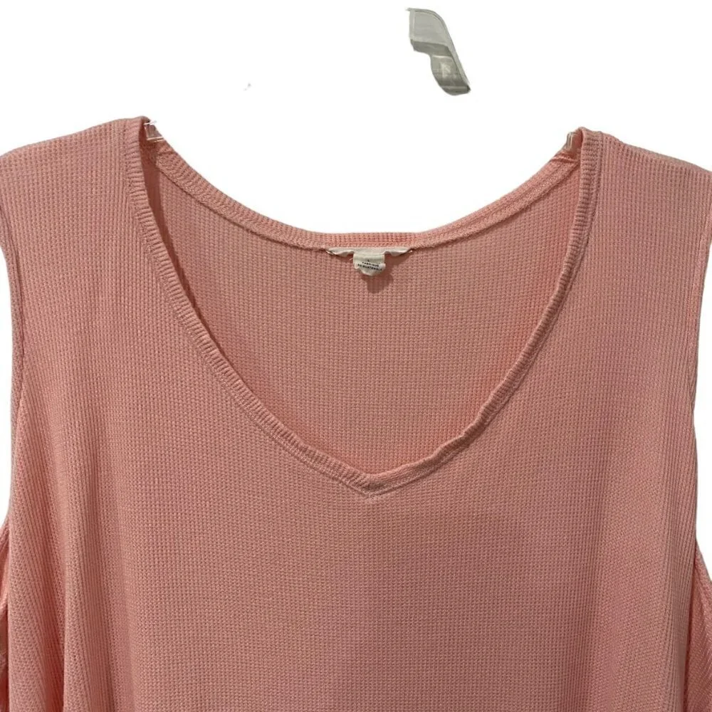 Caslon Women Top Lagenlook High Low Hem Textures Material Very Oversized Size L